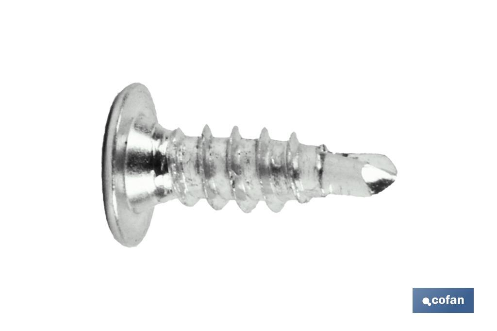 Self-drilling screw, extra flat head, Phillips, Stainless Steel - Cofan