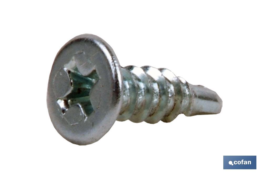 Self-drilling screw pan head slimline Phillips recess ZINC PLATED - Cofan