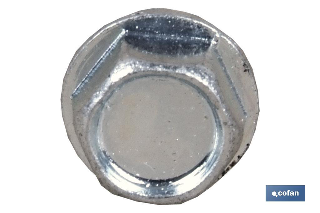 Self-drilling screw hexagon head with flange, zinc plated - Cofan