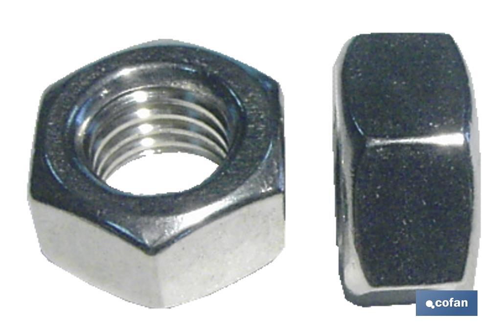 Hexagonal nut, Stainless Steel A-2 - Cofan