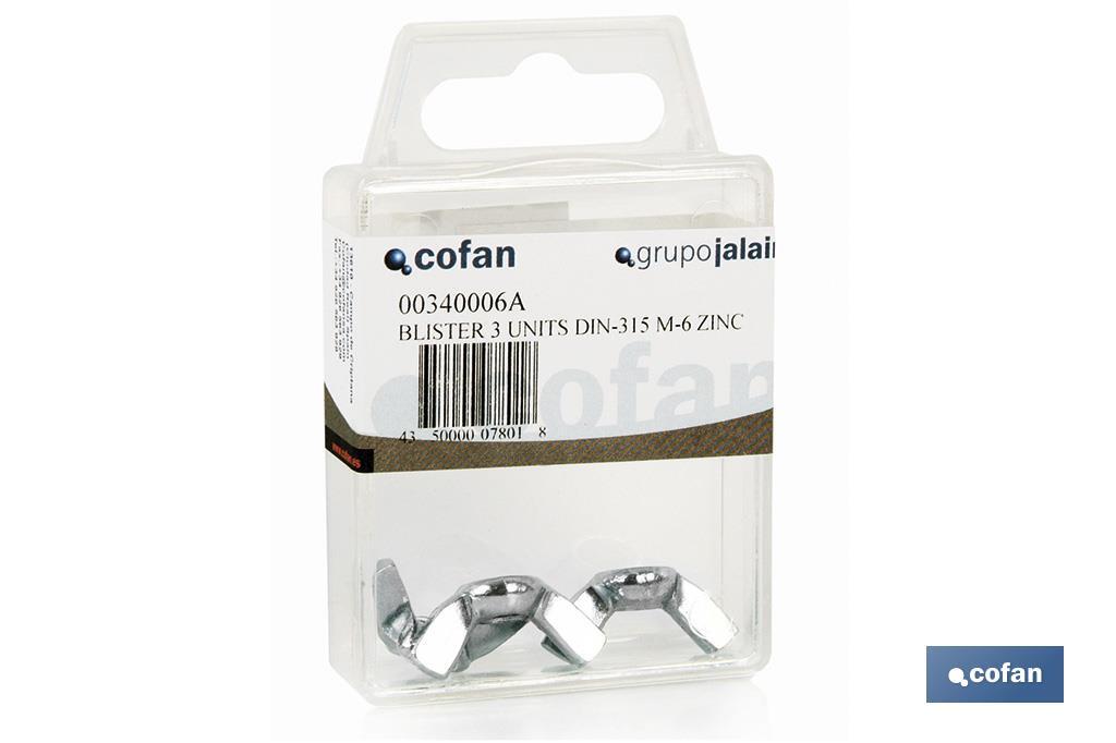 Wing nuts DIN-315 Standard Blister - Cofan