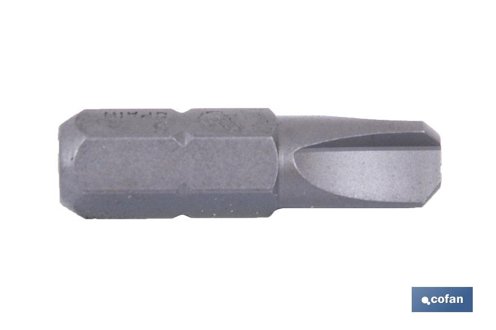 Punta Tri-Wing Extra dura de atornillar | Modelo 1/4" Tri-Wing | Longitud 25 mm - Cofan