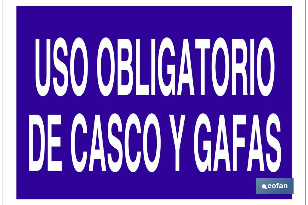 Uso obligatorio de casco y gafas - Cofan