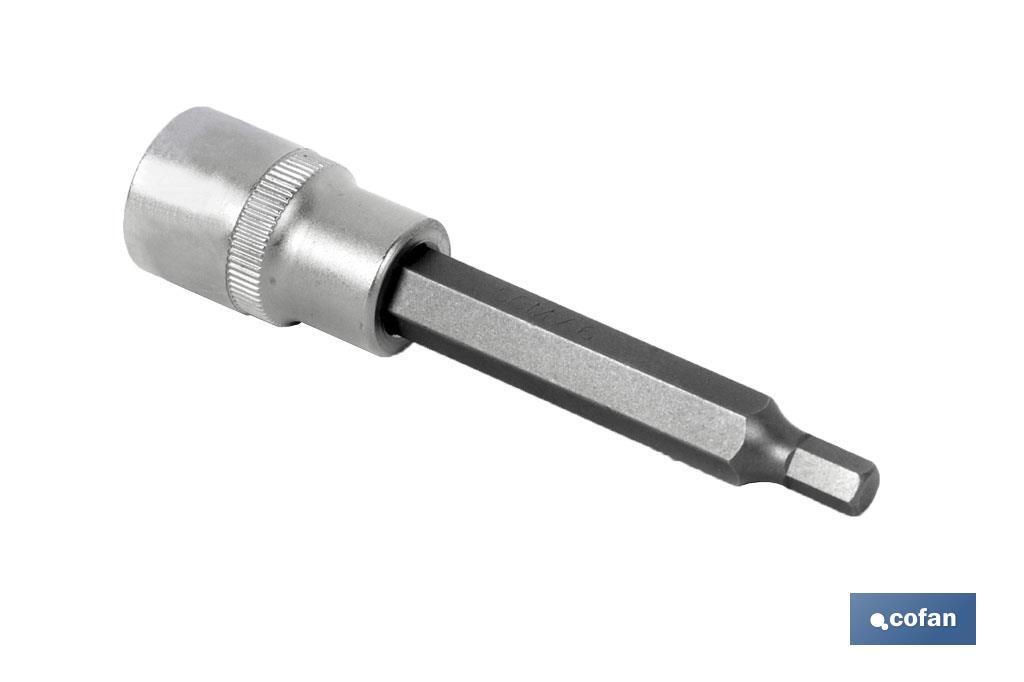 1/2" screwdriver bit socket | High-quality chrome-vanadium steel | With long Allen tip of H10 - Cofan