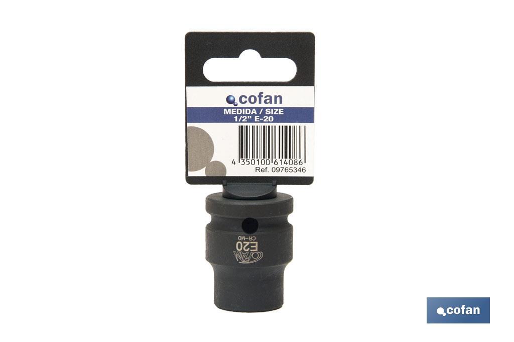 Soquete de impacto femêa 1/2" Torx - Cofan