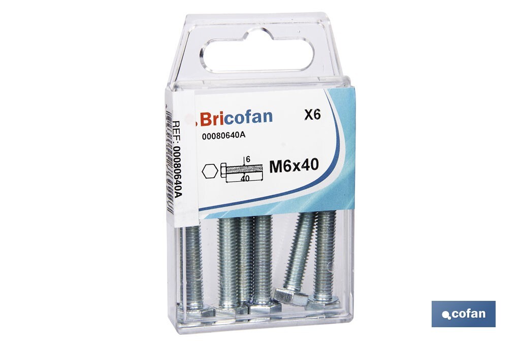Tornillo DIN-933 M-6X40 Z - Cofan
