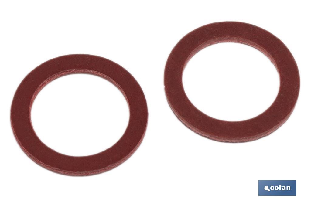 Red fibre washer | Available in different sizes | Insulating and sealing washers - Cofan