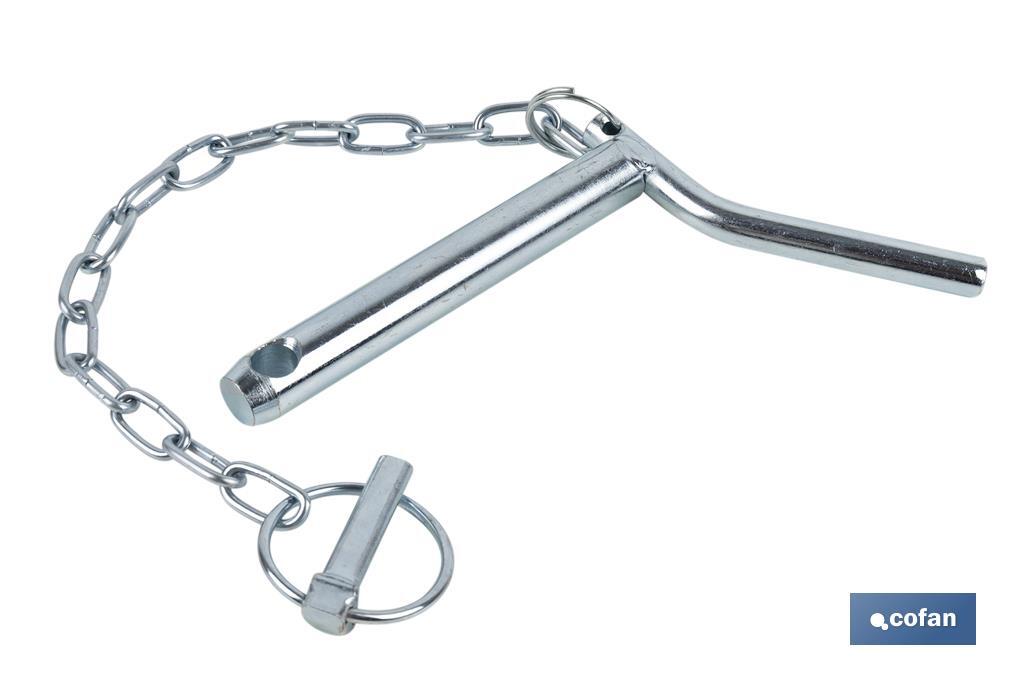 Bent handle hitch pin with chain | Fastener for agricultural machinery - Cofan