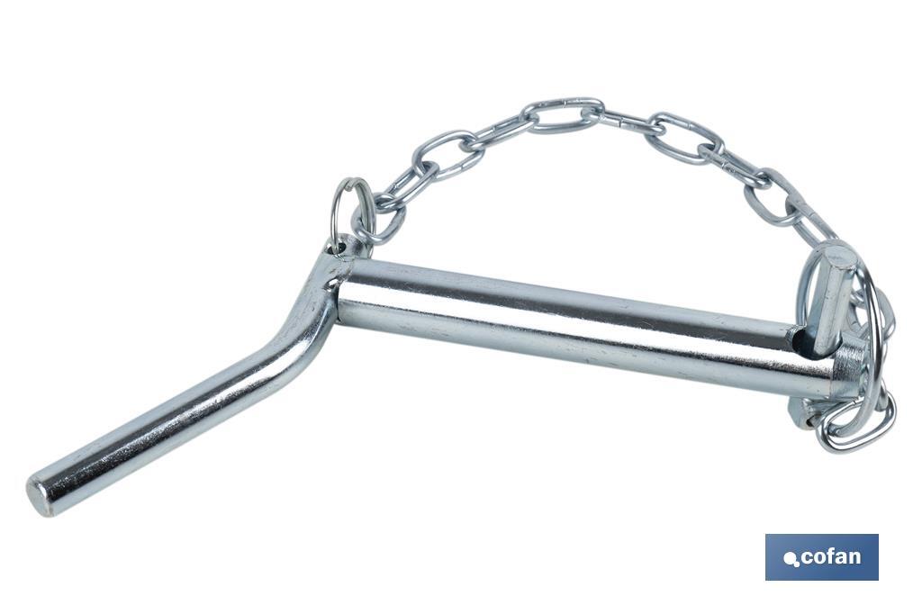 Bent handle hitch pin with chain | Fastener for agricultural machinery - Cofan