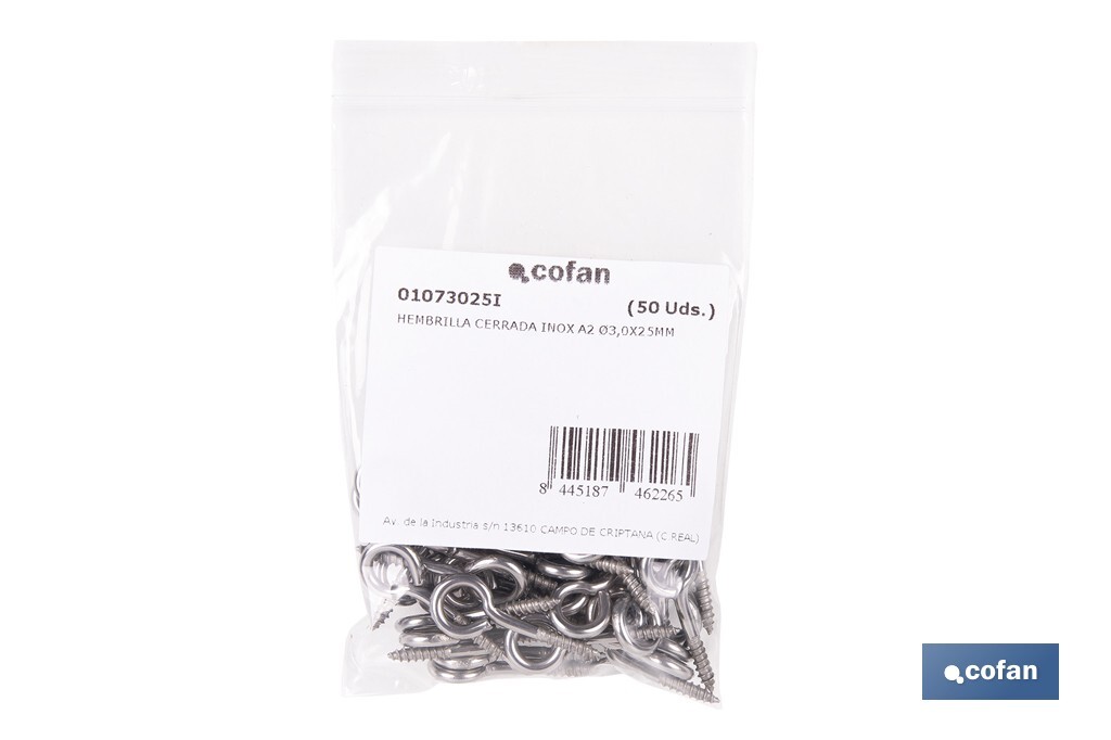 Hembrilla cerrada INOX A2 - Cofan