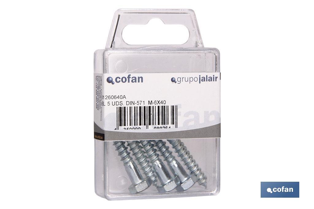 Tap bolt DIN-571 Standard blister - Cofan