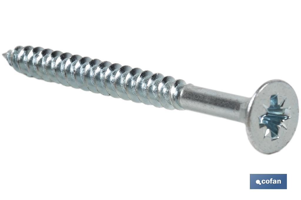 Woodscrew | Zinc-plated DIN 7505A Pozidriv | Available in different sizes  - Cofan