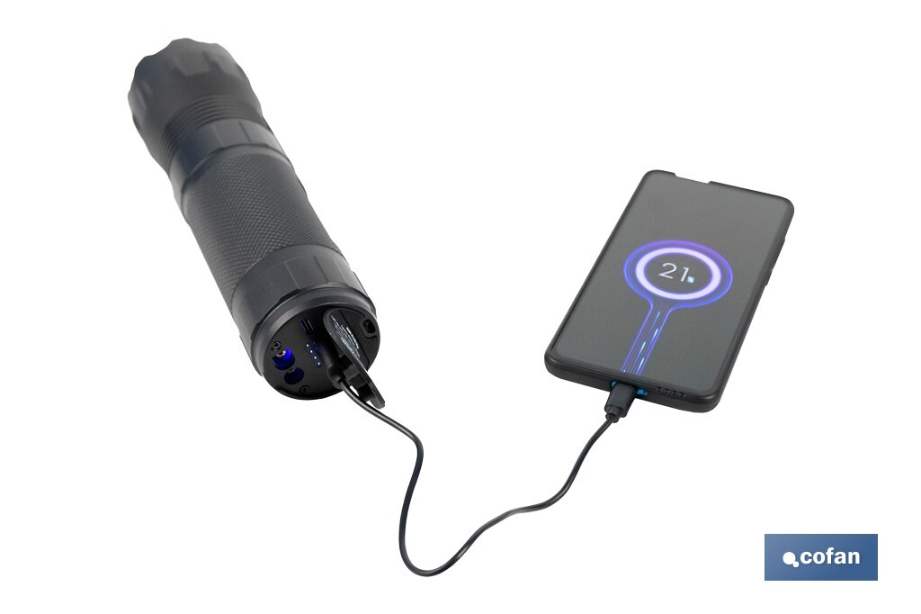 Arrancador portátil de baterías 600 A | Con linterna LED y power bank USB | 330 lúmenes | Adecuado para coches de gasolina hasta 5000 cc y diésel hasta 3000 cc - Cofan