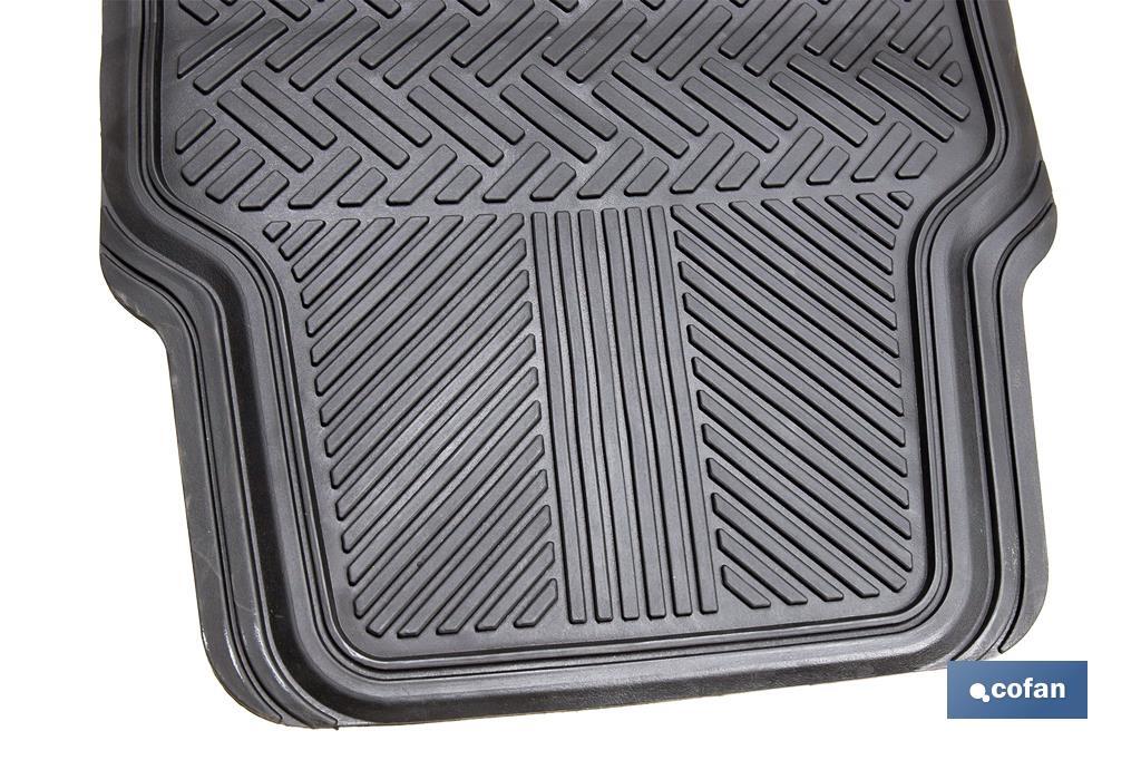 Alfombrillas de PVC universales para coche | Set de 4 alfombras | Antideslizantes y ajustables - Cofan