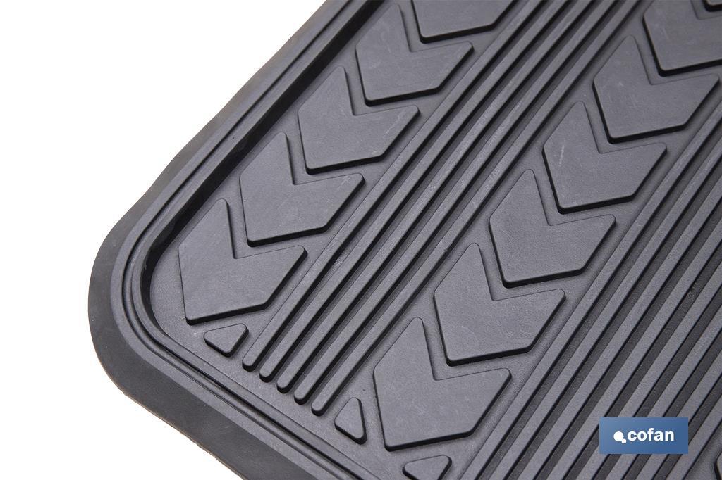 Alfombrillas de PVC universales para coche | Set de 4 alfombras | Antideslizantes y ajustables - Cofan
