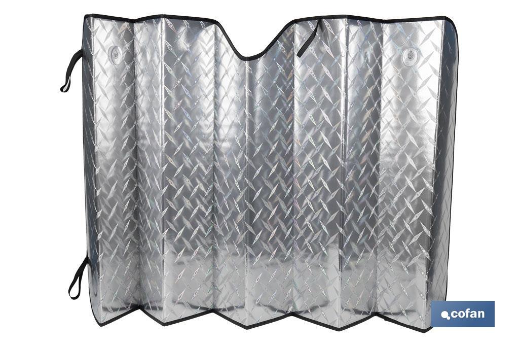 Parasole Anteriore Auto Con Effetto Laser – Alluminio Riflettente 70x150 Cm, Protezione UV, 2 Ventose Incluse, Pieghevole A Fisarmonica, Mantiene L'abitacolo Fresco