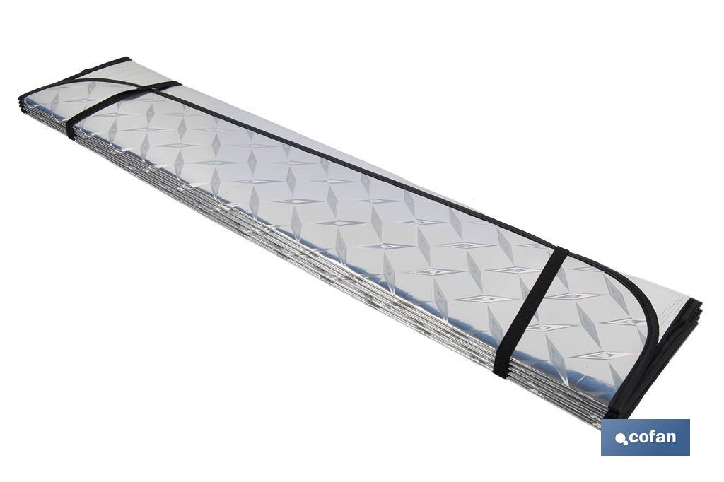 Parasol delantero con efecto láser | Con 2 ventosas | Protege tu vehículo de los rayos UV - Cofan