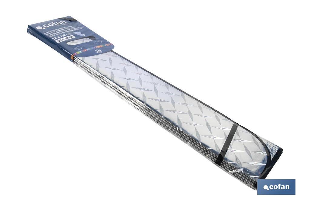 Parasol delantero con efecto láser | Con 2 ventosas | Protege tu vehículo de los rayos UV - Cofan