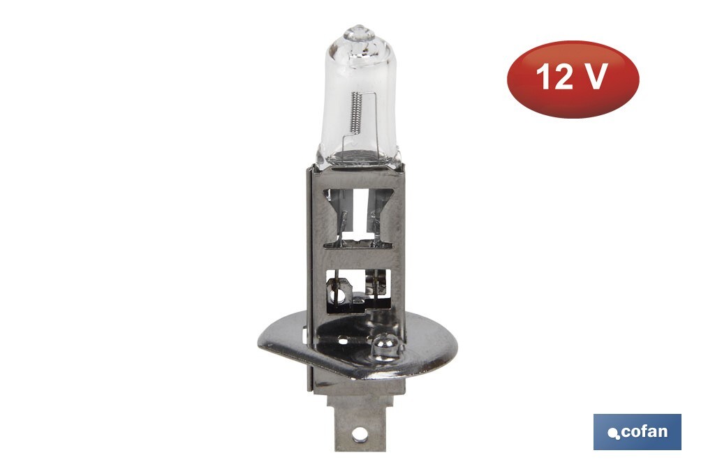 Lámpara Halógena H1 (P14,5S) 12V 55W | Pack: 10 uds - Cofan