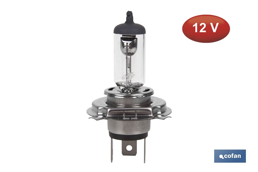 Lámpara halógena H4 (P43t) 12V 60/55 W | Pack: 10 unidades - Cofan