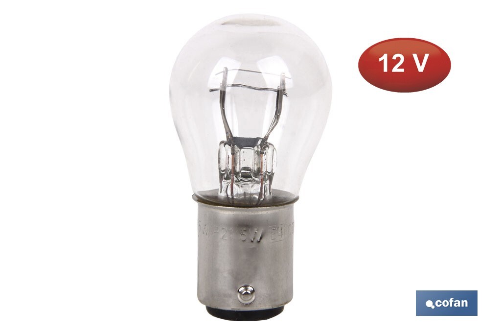 Lámpara de 2 polos P21/5W (BAY15d) 12 V - Cofan