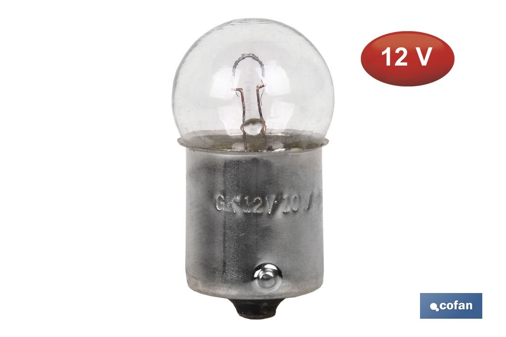 Lámpara piloto R10 W (BA15s SCC) 12 V - Cofan
