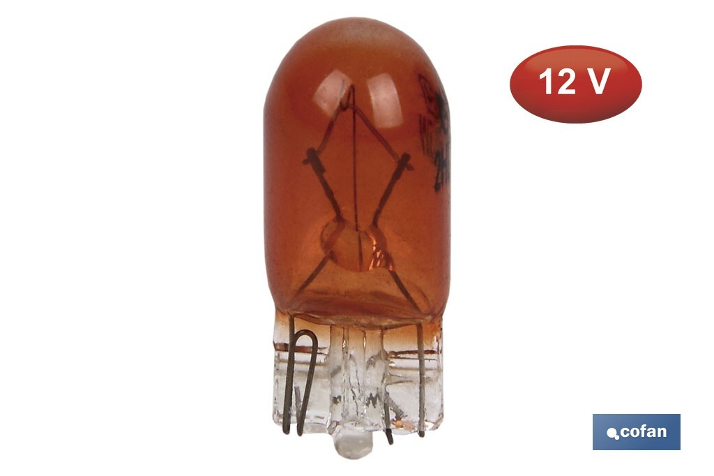 Lámpara sin caquillo W5W 12V | Color: ámbar - Cofan
