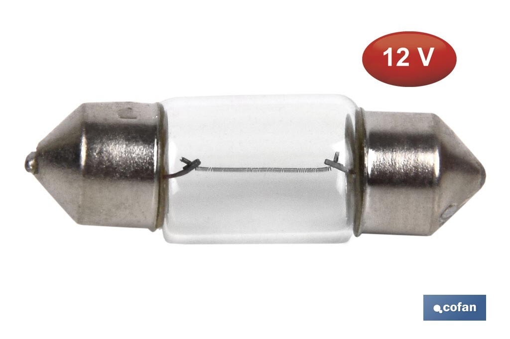 Lámpara Plafonier C10W (11 x 31 mm) 12 V - Cofan