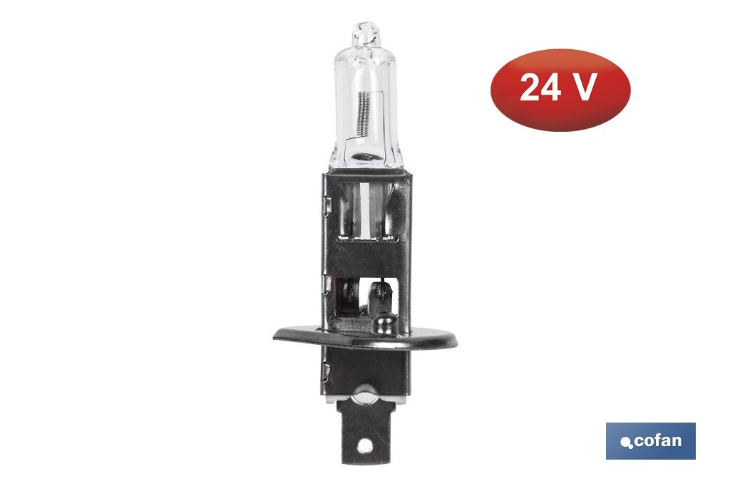 Lámpara halógena H1 (P14,5S) 24 V 70 W | Pack: 10 unidades - Cofan