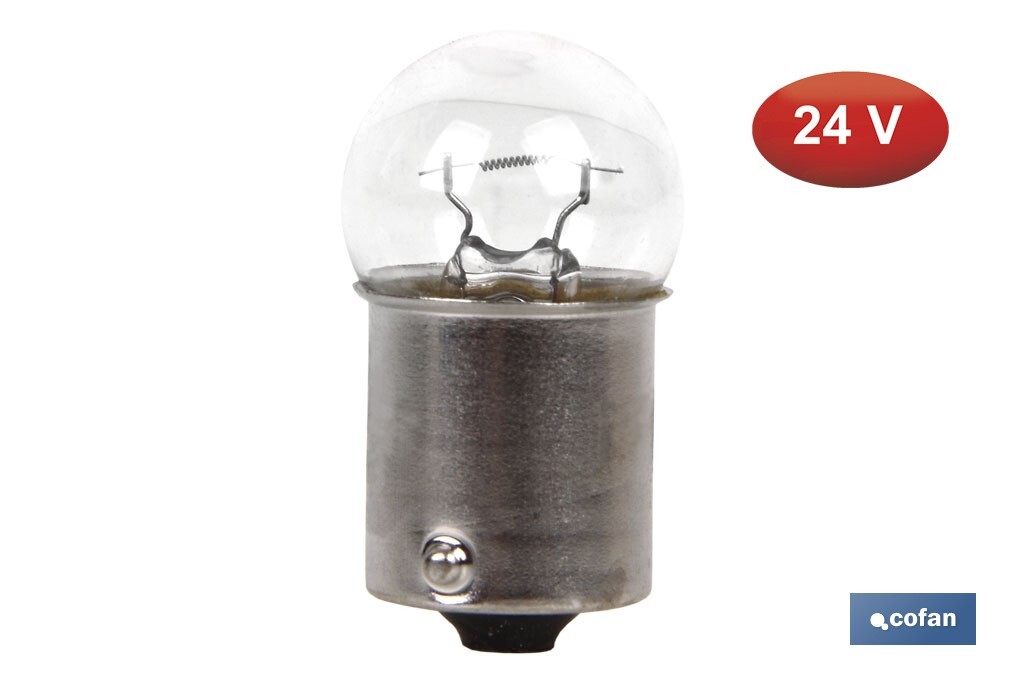 Lámpara piloto R10W (BA15s) 24 V - Cofan