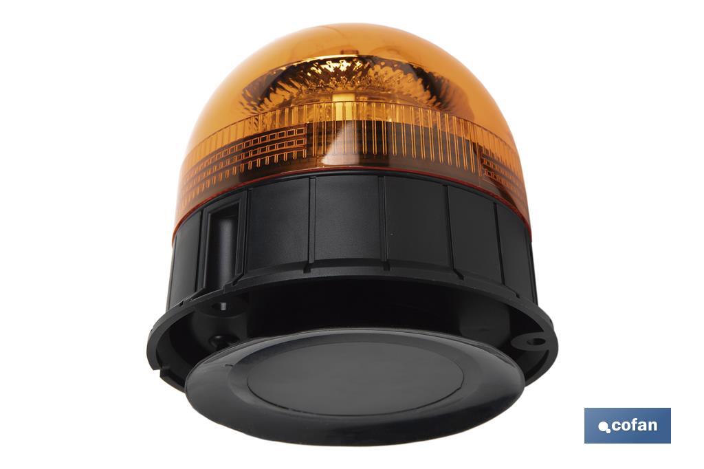 Rotativo LED Naranja con Base 144x96mm ECE R65 12/24v