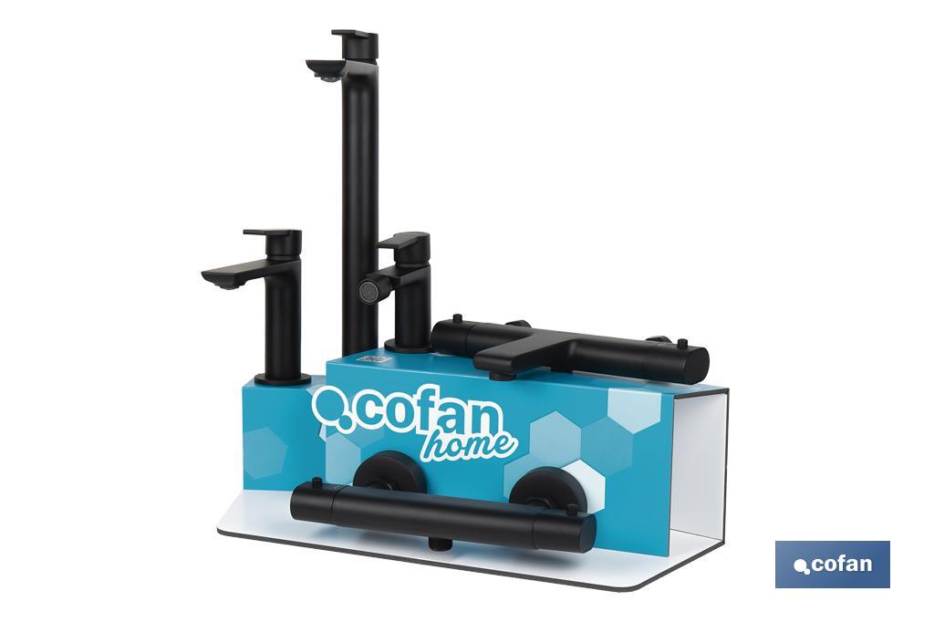 Cofan Kit de Torneiras com Expositor para Torneiras de Banho Modelo Kerch | Ideal para expor torneiras | Capacidade para 5 unidades - Cofan