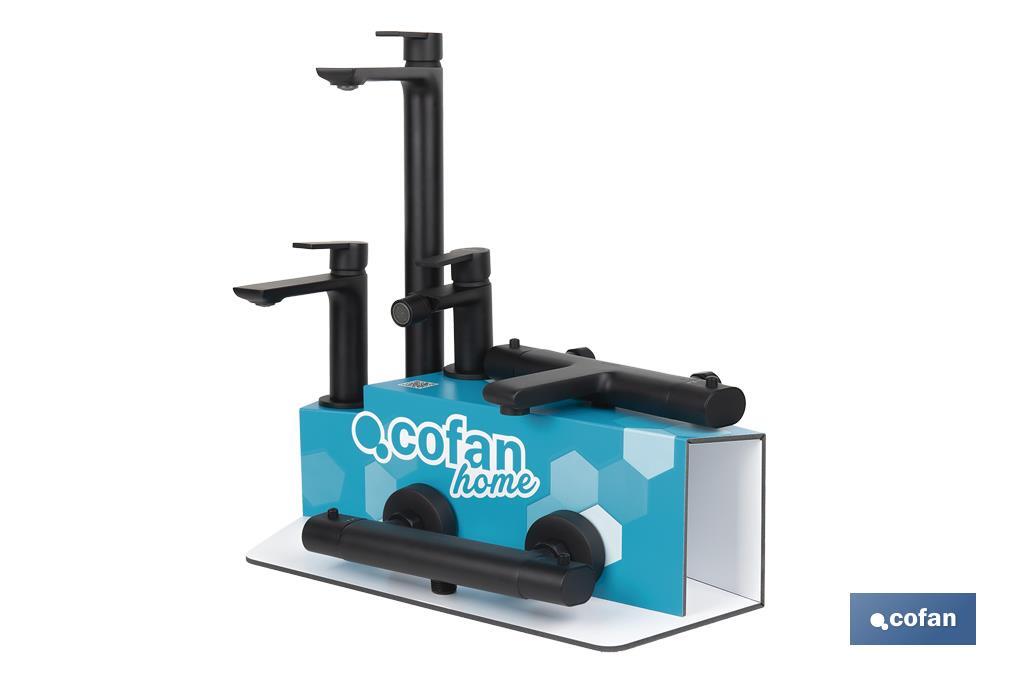 Cofan Kit de Torneiras com Expositor para Torneiras de Banho Modelo Kerch | Ideal para expor torneiras | Capacidade para 5 unidades - Cofan
