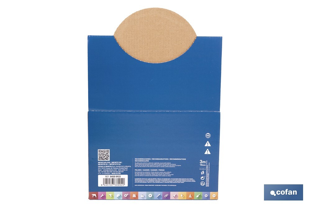 Expositor para flexómetros con protección de goma de Cofan | Incluyen los flexómetros | Varias medidas y capacidades - Cofan