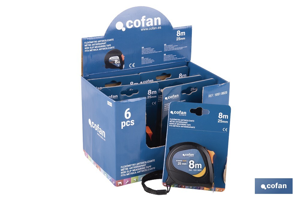 Expositor de flexómetros antideslizantes de Cofan | Flexómetros incluídos | Disponível em vários tamanhos - Cofan