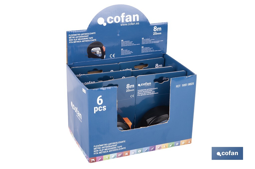 Expositor de flexómetros antideslizantes de Cofan | Flexómetros incluídos | Disponível em vários tamanhos - Cofan