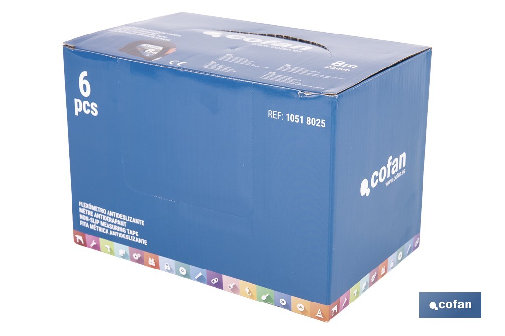 Expositor de flexómetros antideslizantes de Cofan | Flexómetros incluídos | Disponível em vários tamanhos - Cofan