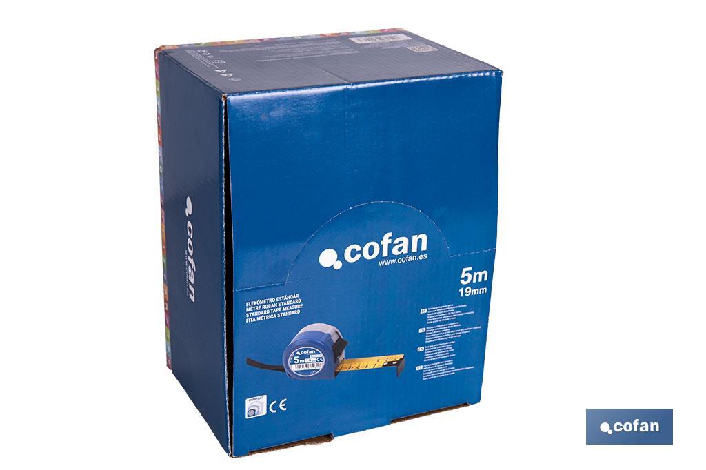 Expositor para flexómetros estándar con botón de bloqueo de Cofan | Incluyen los flexómetros | Varias medidas y capacidades - Cofan