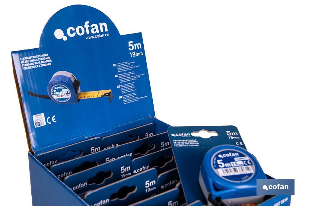 Expositor para flexómetros estándar con botón de bloqueo de Cofan | Incluyen los flexómetros | Varias medidas y capacidades - Cofan