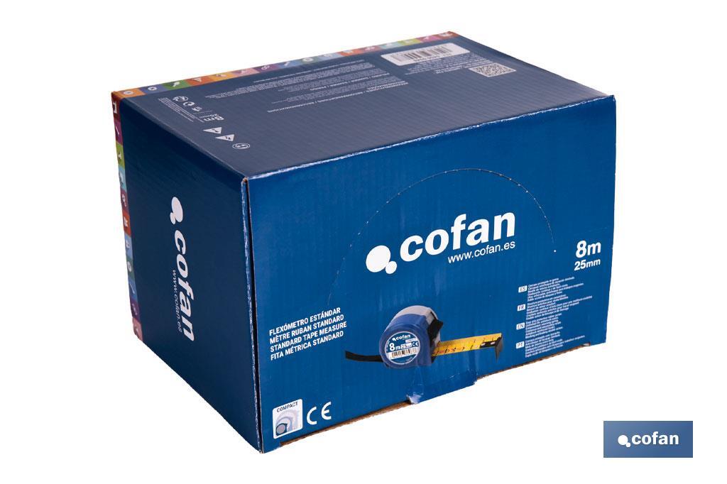Expositor para flexómetros estándar con botón de bloqueo de Cofan | Incluyen los flexómetros | Varias medidas y capacidades - Cofan