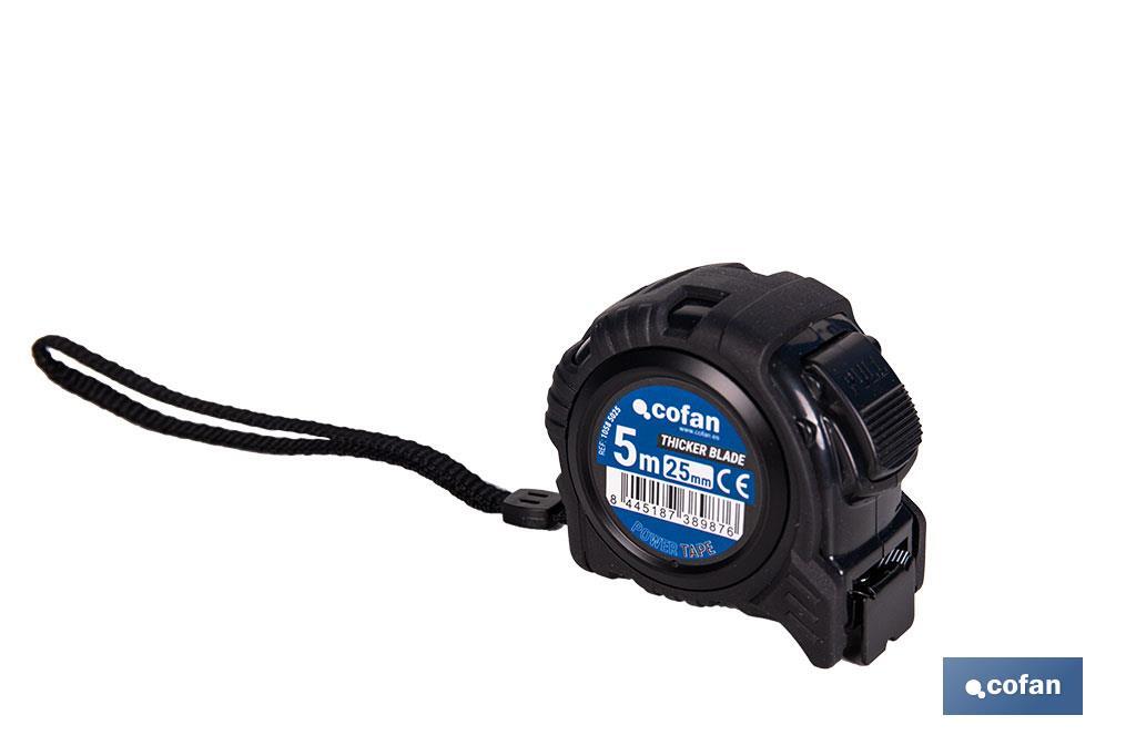 Expositor para flexómetros con hoja de nylon negra y doble cara de Cofan | Incluyen los flexómetros | Varias medidas y capacidades - Cofan
