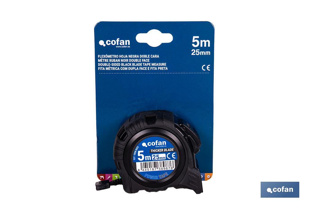Expositor para flexómetros con hoja de nylon negra y doble cara de Cofan | Incluyen los flexómetros | Varias medidas y capacidades - Cofan