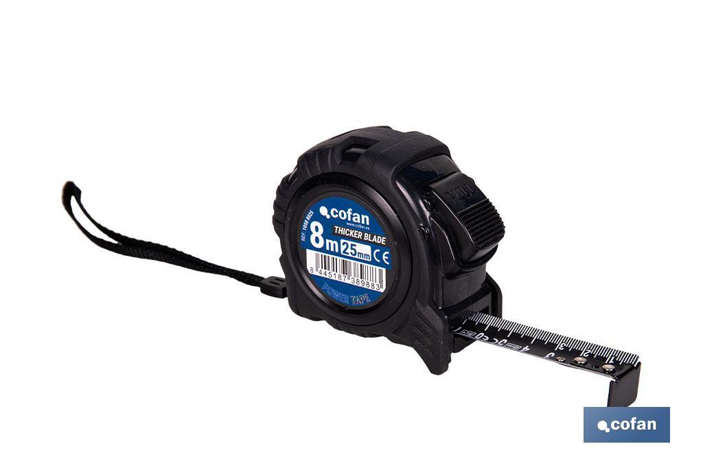 Expositor para flexómetros con hoja de nylon negra y doble cara de Cofan | Incluyen los flexómetros | Varias medidas y capacidades - Cofan