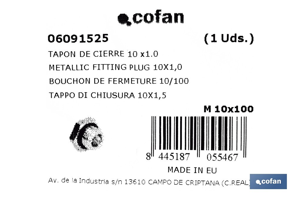 Threaded Plugs - Cofan