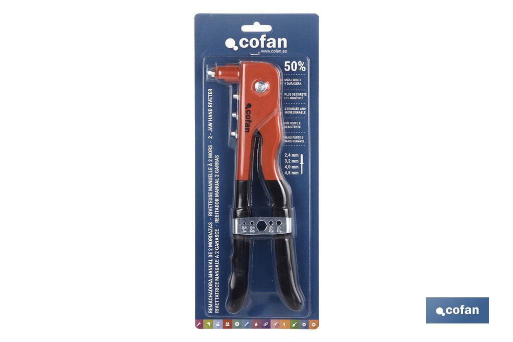 Standard rivet gun | For rivets from Ø2.4 to Ø4.8mm | Suitable for all types of rivets - Cofan