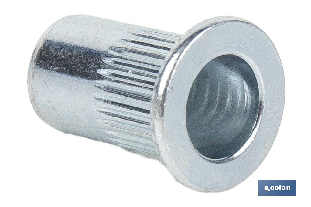 Tuercas Remachables Acero Cabeza Ancha Ranurada - Cofan