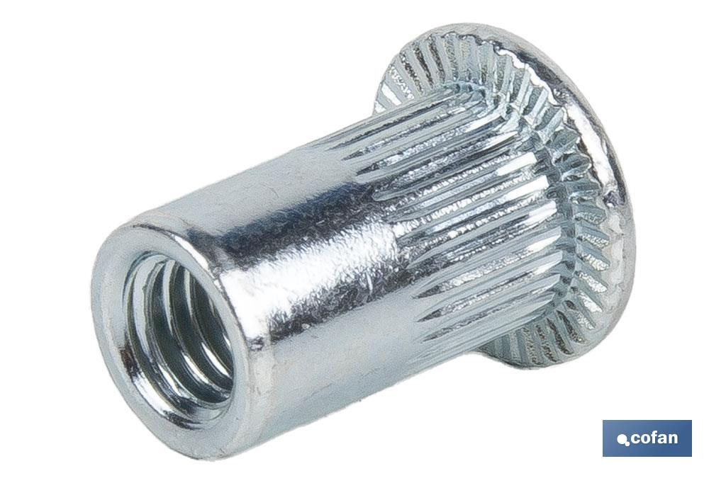 Tuercas Remachables Acero Cabeza Ancha Ranurada - Cofan