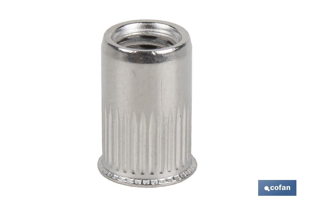 Tuercas remachables ranuradas de cabeza reducida A-2 | Amplia variedad de métricas - Cofan