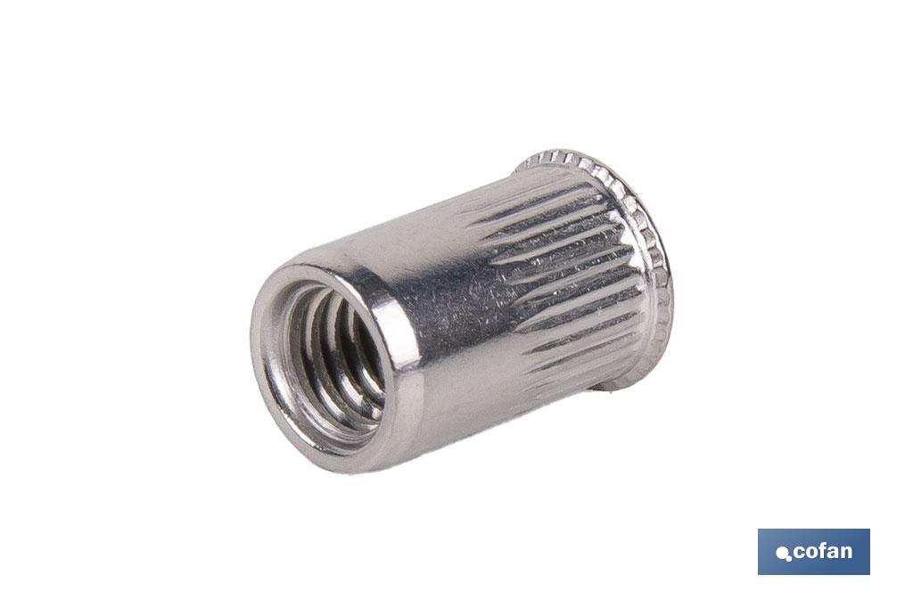 Tuercas remachables ranuradas de cabeza reducida A-2 | Amplia variedad de métricas - Cofan