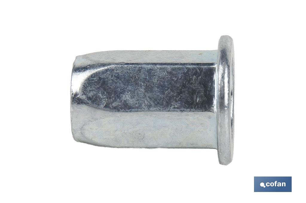 Tuercas Remachables Acero Cabeza Ancha "Hexagonal" - Cofan
